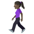 🚶🏿‍♀️ woman walking: dark skin tone display on JoyPixels